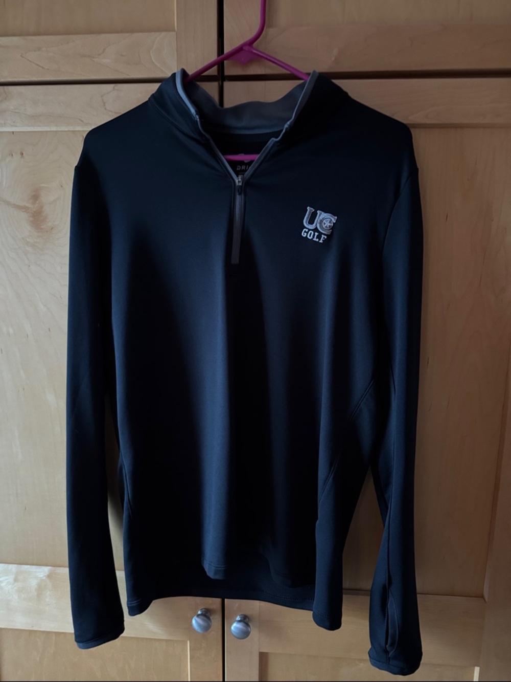 Nike Black Dri-Fit Zip Top with Gray Hanger Accent